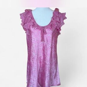 Oscar de la Renta Pink Zebra Print Chemise